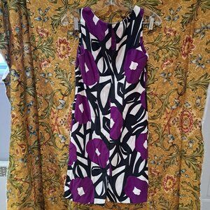 Jessica brand white black purple funky sleeveless dress